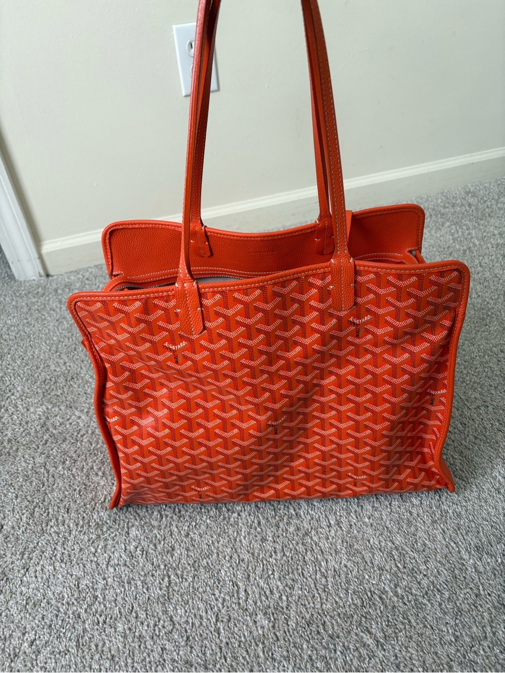 Goyard hardy tote bag in beautiful orange color
